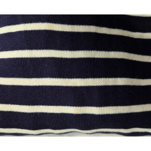 LL Bean Sweater Womens XL Navy White Striped Cowl Turtle Neck Preppy Nautical - Picture 4 of 7